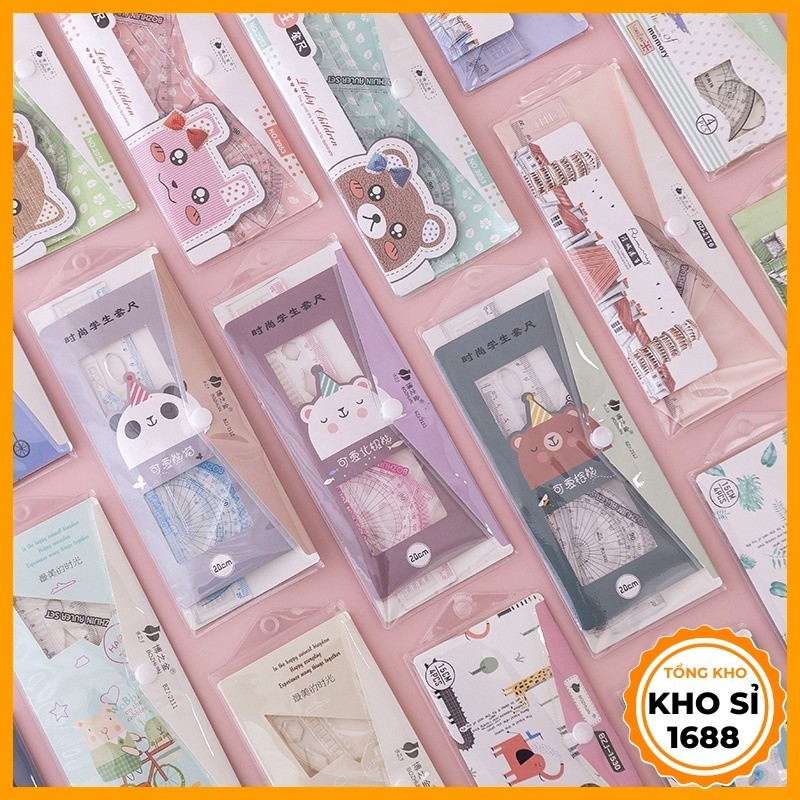 Bộ 4 Thước Đo Kích Thước 15 / 18 / 20cm Tiện Dụng Cho Học Sinh Tiểu Học E1425