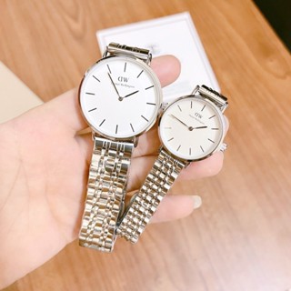 Đồng hồ nam nữ dw classic mặt tròn dây thép đúc, khóa bấm trẻ trung sang trọng, chống nước 3ATM