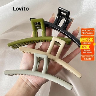Kẹp tóc Lovito màu trơn đơn giản thường ngày cho nữ LNA14130 (màu mơ/ xanh lá/ đen)
