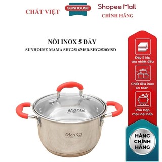  Nồi Inox 5 đáy SUNHOUSE MAMA SHG2516MSD  SHG2520MSD_16cm- Dùng được bếp từ 