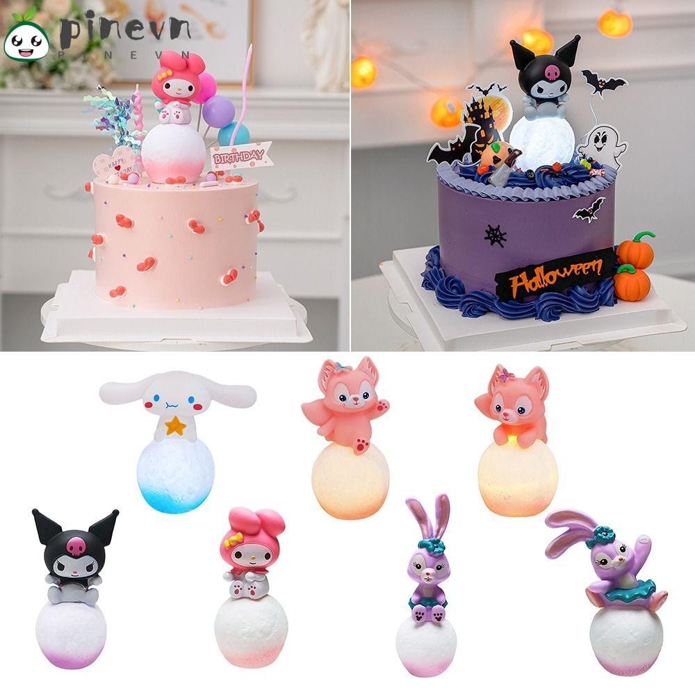 Đèn ngủ LED PINEVN, Đồ chơi phát sáng Star Dailu Melody, Cinnamoroll Kuromi Lingna Bier Chất lượng cao để bàn ban đêm cho trẻ em