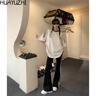 HUAYUZHI áo phông áo thun nữ croptop baby tee hàn quốc Thể thao Stylish Vintage A29J2I4 17Z240425