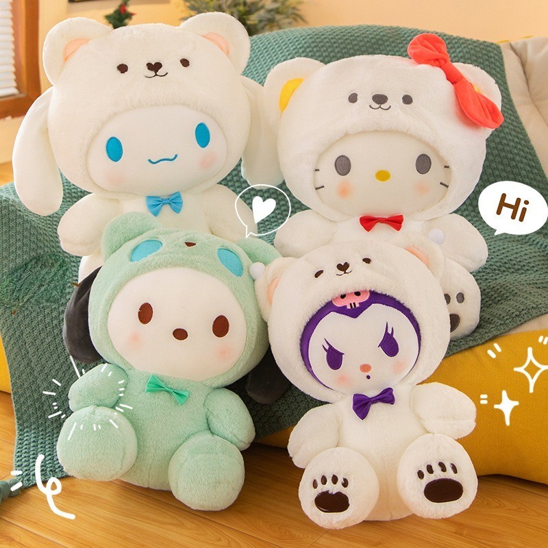 25cm Dễ Thương Sanrio Hello Kitty Kuromi Giai Điệu Sang Trọng Đồ Chơi Kawaii Cinnamoroll Búp Bê Mềm Gối Ngủ Trẻ Em Quà Tặng