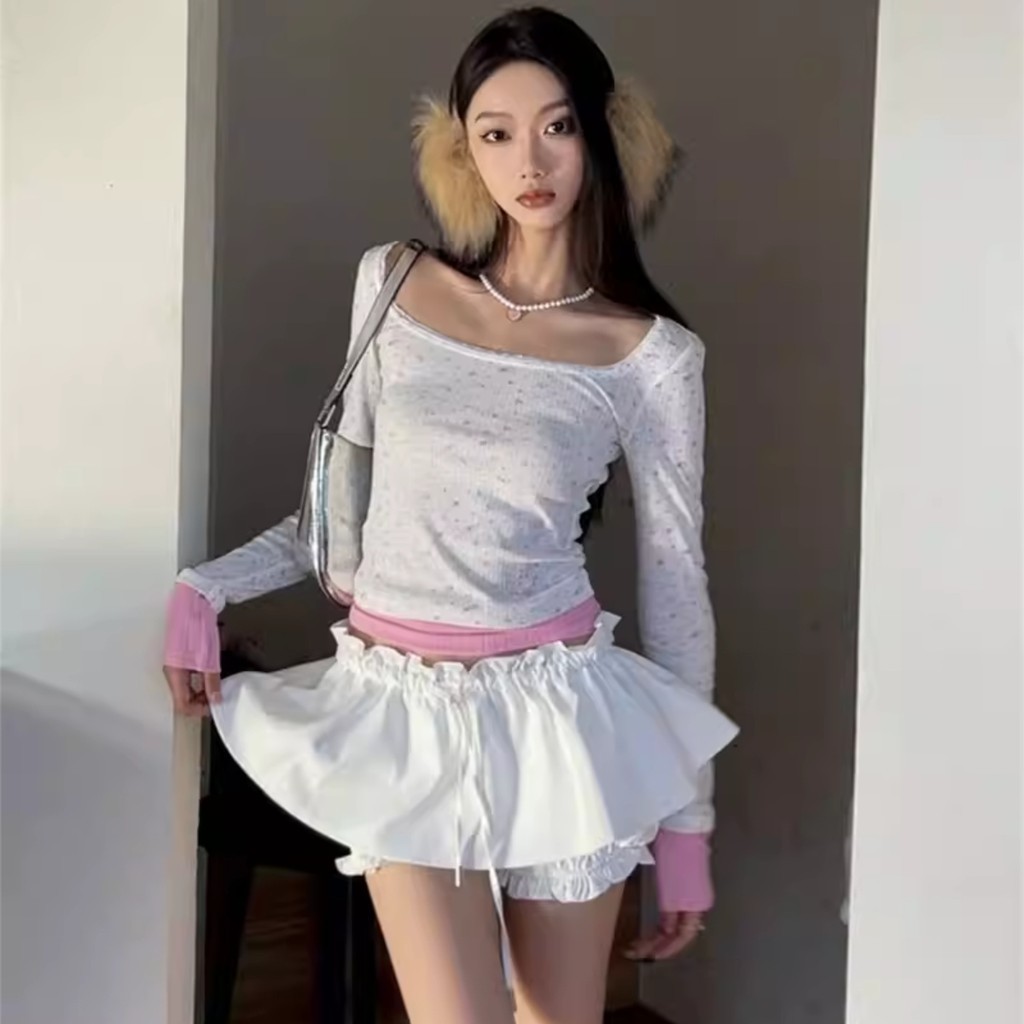 Chân Váy Ngắn Kiểu Xòe PINKSTORE29 Phối Dây Rút Eo C099 | BigBuy360 - bigbuy360.vn