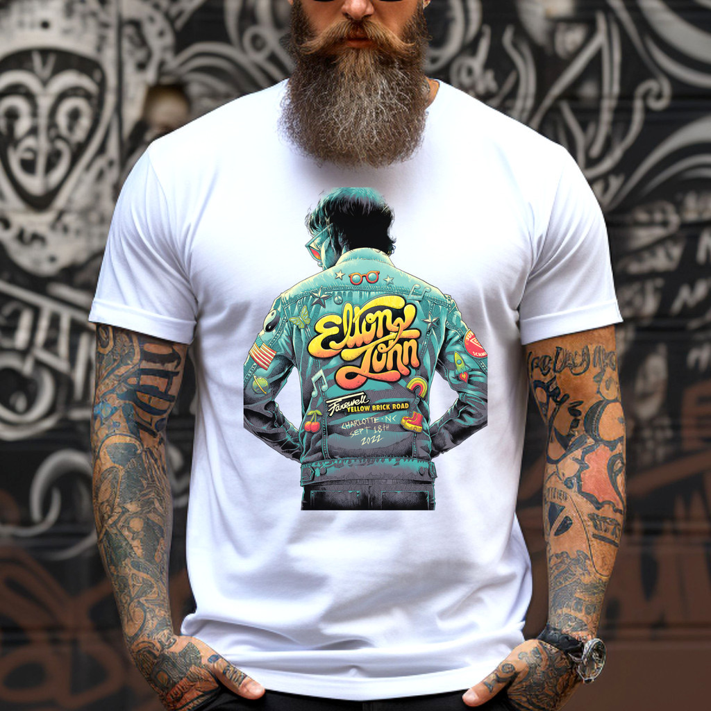 Elton John "Farewell Yellow Brick Road" Áo thun Unisex Cotton nặng