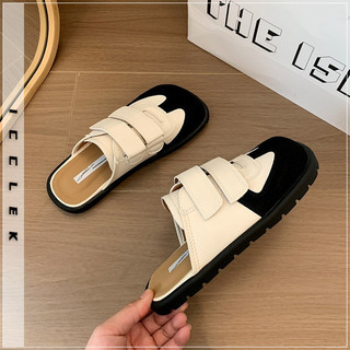 ICCLEK dép sandal nữ dép đế cao Thoải Mái Xinh Xắn  Điệu đà Đế linh hoạt Thể thao Đàn hồi FDL24412BK 19Z240508