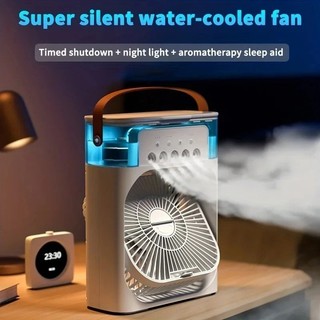 Quạt làm mát không khí cầm tay Mini Máy làm mát phun sương Quạt điện để bàn 3 tốc độ USB có quạt đèn
