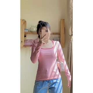 áo thun tay dài cổ vuông Thiết kế Zomi a117