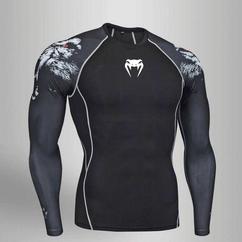 UFC T-Shirt Venom Men's Sun Protection Base Layer Compression Long Sleeve Shirt