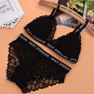 Bộ áo ngực ren nữ phong cách mỏng chống chói Dây đeo mỏng Push-up Bra Panty Set