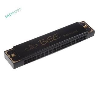 Trẻ em nhạc cụ 32 lỗ kim loại ong harmonica miệng organ đen