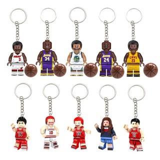 Nba Star Curry Kobe Lego Móc Khóa Túi Mặt Dây Chuyền Slam Dunk Sakuragi Hoa Đường Móc Khóa