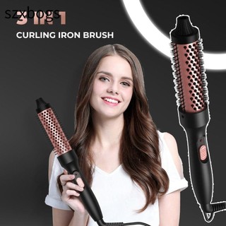 szxbogs Bàn chải giữ nhiệt điện, Bàn chải tròn 3 IN 1 32mm Bàn chải sắt uốn nóng, Bàn chải nóng xoăn và thẳng Siêu nhẹ và dễ dàng xử lý Lược uốn tại nhà