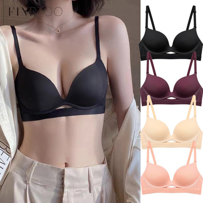 Finetoo Push Up Bra Đồ lót màu trơn dành cho nữ Đồ lót mềm mại và thoải mái