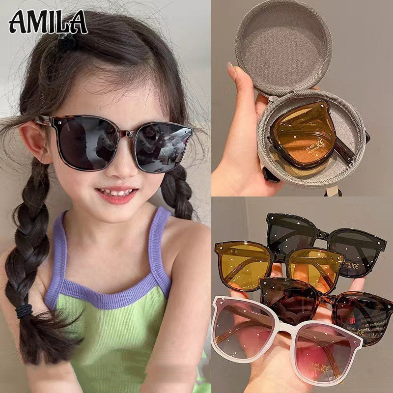 Kính râm trẻ em, chống tia cực tím mùa hè, phong cách cha mẹ và con cái, có thể gập lại