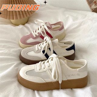 DUOHANZI Giày nữ Giày trắng phiên bản Hàn Quốc thông gió Mặt lưới Giày đế dày tăng Giày vải