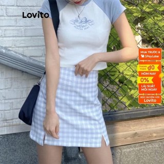 Lovito Áo Thun Nữ Ngắn Tay Cổ Tròn Thời Trang Hàn L10915 (Màu xám)