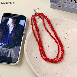 Myp Màu Đỏ Mã Não Đá Tự Nhiên Đính Hạt Dây Chuyền Nữ Mạ Vàng Hạt Chokers Pendientes VN