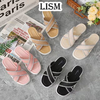 LISM dép sandal nữ dép nữ đế cao Phối hợp dễ dàng Lót êm ái Phong cách đơn giản Đẳng cấp FDL2451OGA 22Z240527