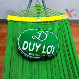 Lưới võng xếp Duy Lợi cỡ lớn kèm gối loại 18 lỗ/ võng xếp 2 lớp cỡ đại