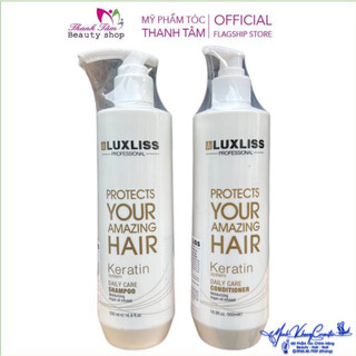 Dầu gội xả siêu dưỡng tóc Luxliss Protects Your Amazing Hair KERATIN Daily Care 500mlx2 - MK