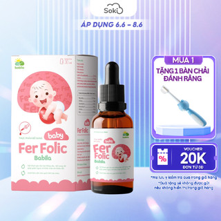 Siro Bổ Sung Sắt Fer Folic BABILA Giảm Nguy Cơ Thiếu Máu, Không Gây Táo Bón Cho Trẻ Sơ Sinh Lọ 30ML