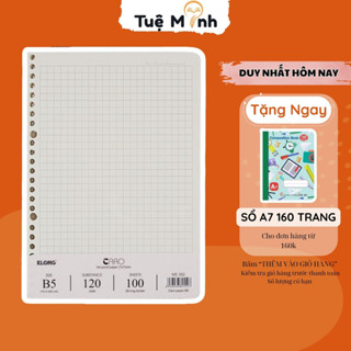 Ruột sổ còng B5 Caro 7x7 mm 200 trang 100 tờ giấy refill dày 120gsm Tập Klong MS 552 thay binder