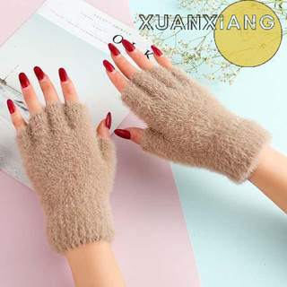 Xuanxiang Back2 Găng tay lông cừu thỏ nơ mùa thu đông thời trang