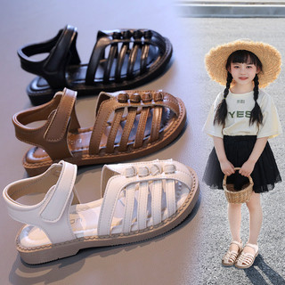  Hàng có sẵn Phong cách mới cho trẻ em Giày sandal sang trọng màu trơn cổ điển Hàng có sẵn cho bé gái Giày công chúa chống trượt thông thường dành cho bé gái Giày La Mã bé gái Giày công chúa bé gái Dép nữ