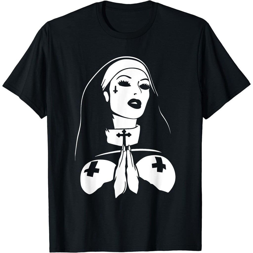 Unholy Nun Sinner Gothic Witchcraft Occult Magic Ouija Áo thun