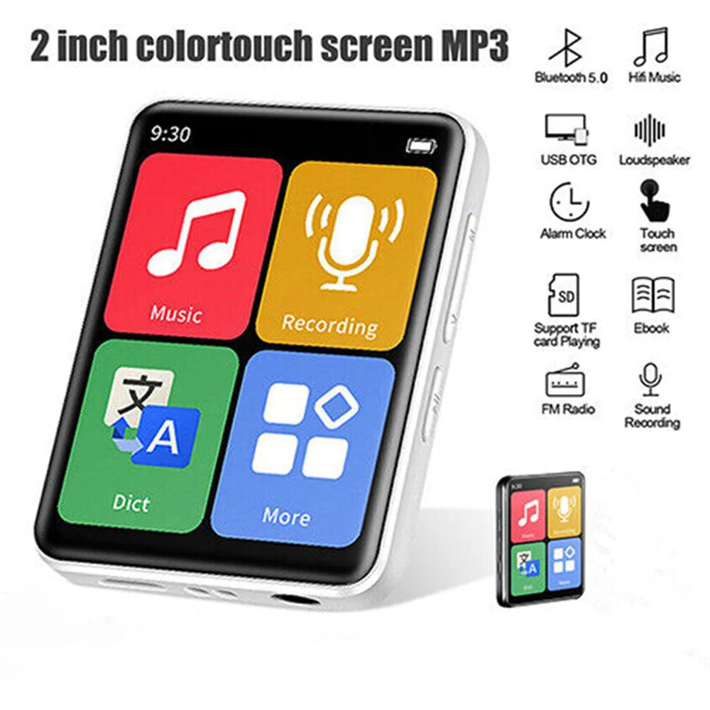 Di Động Thể Thao Ngoài Trời MP4 Máy Nghe Nhạc Mp3 Bluetooth 5.0 Màn Hình Cảm Ứng Thể Thao Lossless H