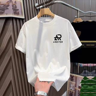 Áo thun Cotton ngắn tay in hình phong cách Hàn Quốc mùa hè nam dáng rộng