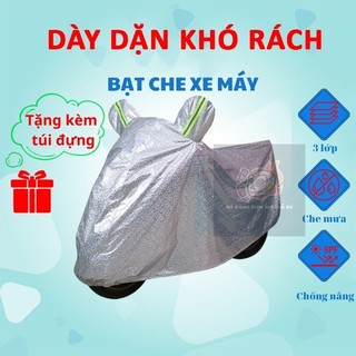 Bạt Phủ Xe MáyBạt Trùm Xe Máy Vải Dù Tráng Nhôm 3 Lớp, Có Lớp Lót Chống Xước Xe, chống nắng, che mưa - Tiện Ích GR