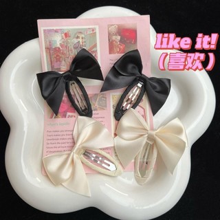5 Kẹp tóc nơ satin màu trơn