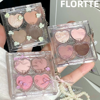 Flortte phấn mắt bảng phấn mắt bốn màu đa năng earthy matte pearlescent