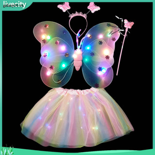 Sống động| Trang phục bướm sáng và bền bỉ Bộ đôi cánh bướm phát sáng cho bữa tiệc Halloween Trang trí trang phục dạ quang