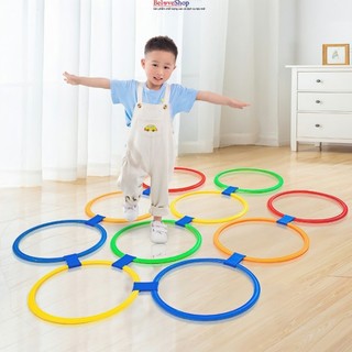 Set 10 Vòng Nhảy lò cò Thông Minh Cho Bé size lớn 38 cm có khớp nối - Tặng túi cát -BeloveShop