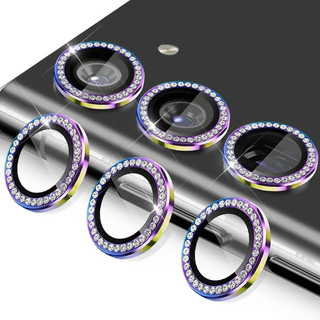 Kính Bảo Vệ Ống Kính Máy Ảnh Kim Cương Sang Trọng Cho Samsung Galaxy A14 A15 A24 A34 A35 A54 A55 A25 A05 A05s 5G Gitter Ring Vòng Ống Kính Kim Loại Vỏ Kính