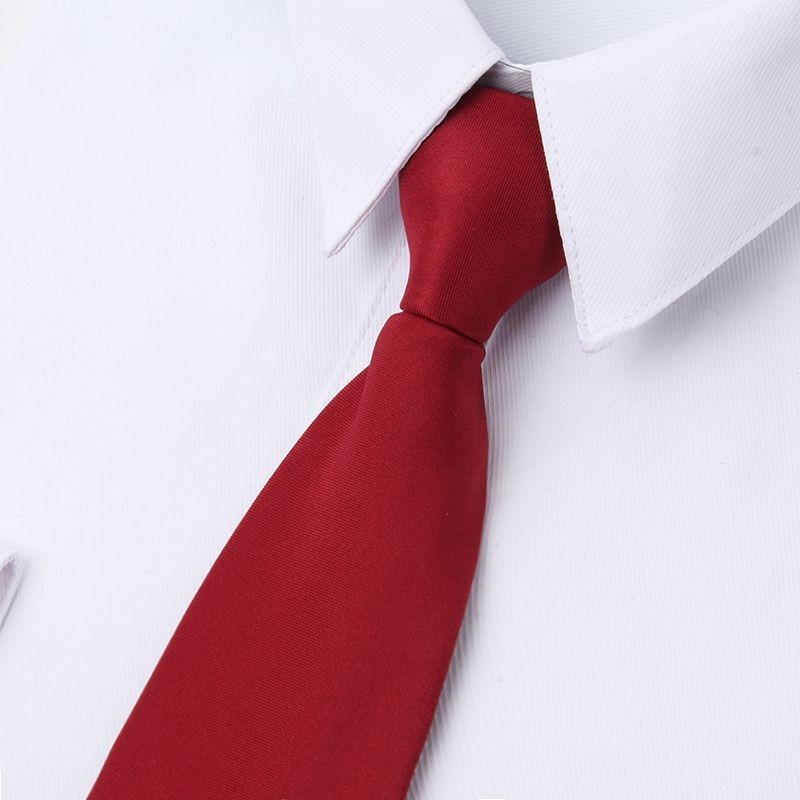 Nam Nữ Thắt Lưng Sinh Viên Đỏ Xanh Đen Đơn Sắc Màu Trơn Công Việc Chuyên Nghiệp Trang Phục Dây Kéo Dễ Dàng Kéo Lười Cà Vạt ins Phụ Kiện Thường Ngày T