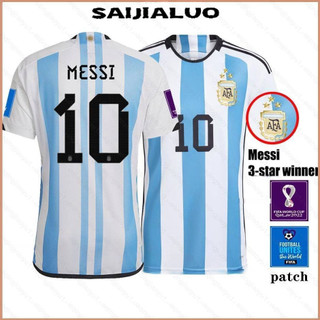 Áo thun thể thao bóng đá đội tuyển argentina messi 3 world cup 2022-2023