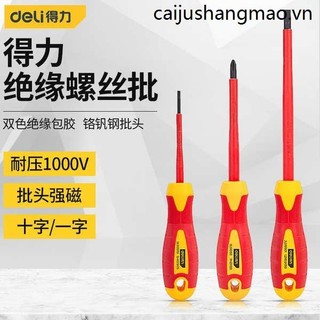 Deli Cách Nhiệt Tua Vít Điện Tuốc Vít Cách Nhiệt Bit Dụng Cụ Mở Dao Tua Vít Phillips Flat Tool VDE
