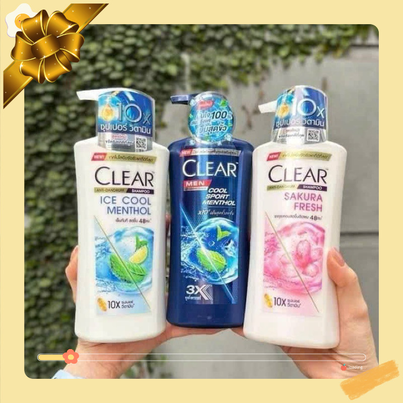 DẦU GỘI CLEAR BẠC HÀ Thái Lan / Dầu gội CLEAR MEN chai vòi hàng nội địa THÁI LAN chính hãng