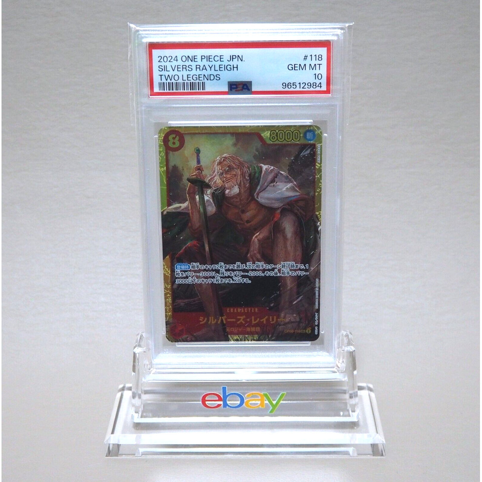 One Piece Card PSA10 Slivers Rayleigh OP08-118 SEC Secret Japanese PS355