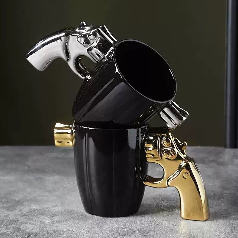 Ống Hút Gốm Hợp Thời Trang Revolver Ngộ nghĩnh Cốc Tạo Kiểu Sáng Tạo Gốm Hợp Thời Trang Revolver Ngộ
