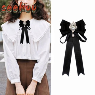 SEEKOV  Nơ nút chéo, vải polyester Mùa hè JK đồng phục trang trí Phụ kiện cổ áo sơ mi có thể tháo rời