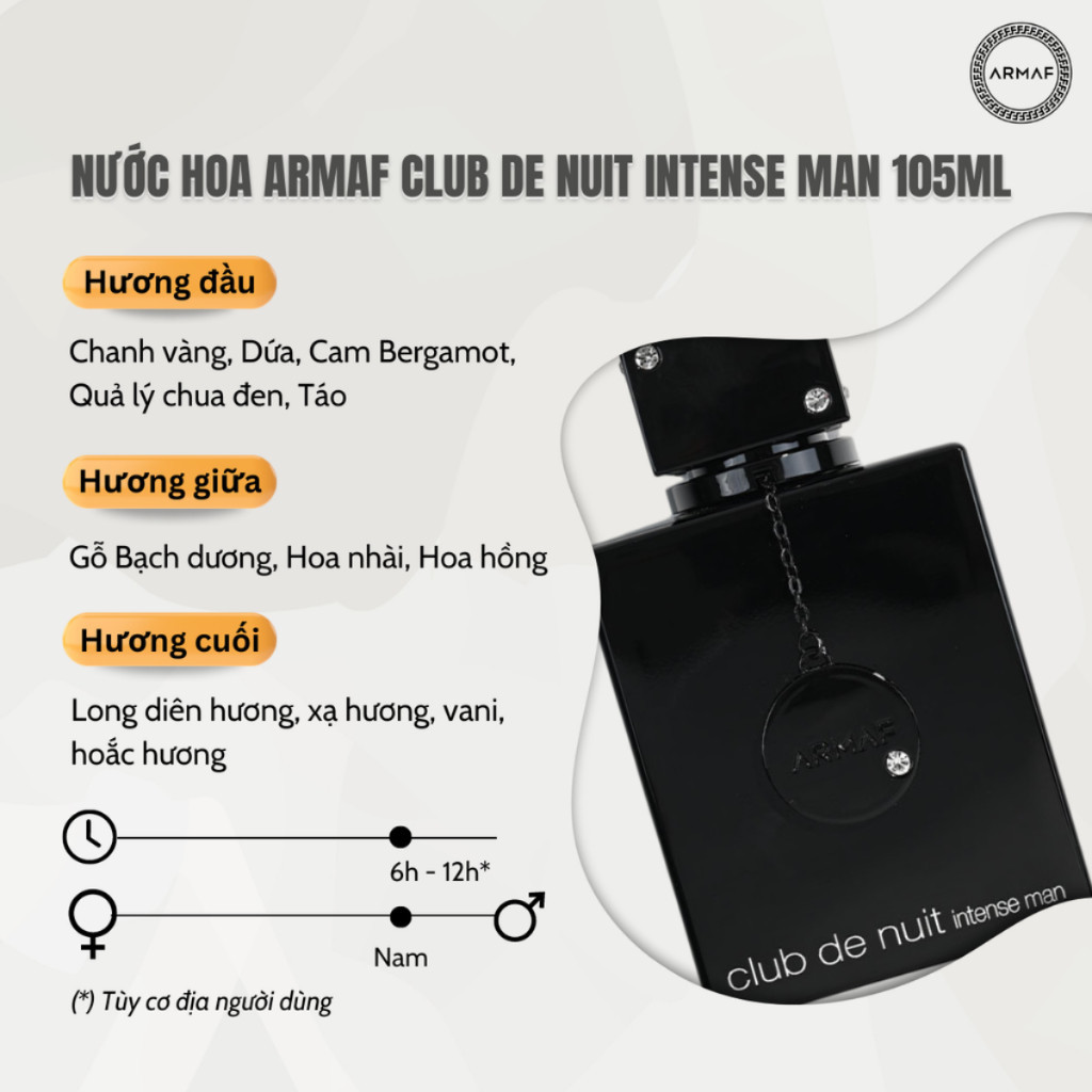 Nước Hoa Nam,Nữ Armaf Club de Nuit 105ml - Chính Hãng Cty | BigBuy360 - bigbuy360.vn