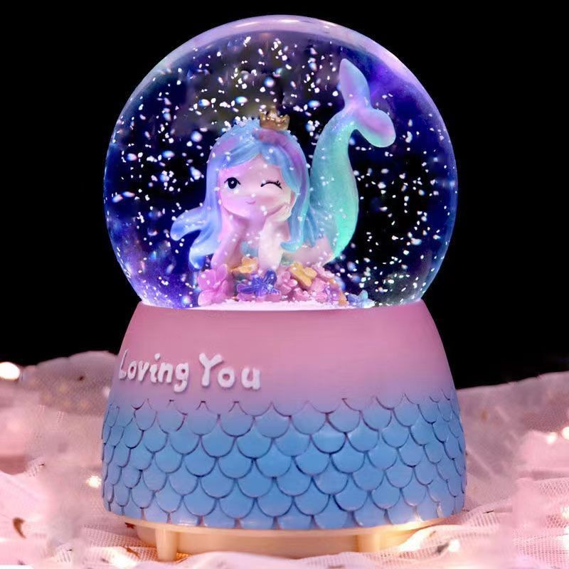 1 Hộp nhạc xoay gió công chúa quả cầu pha lê cô gái Aisa hộp nhạc xoay gió