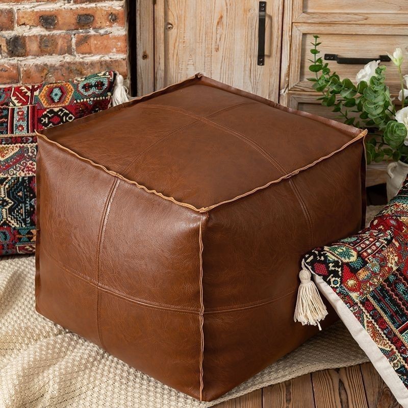 [MTT Home Storage] Bọc Ottoman Da cho Túi Đựng Quần Áo Không Sử Dụng Ghế Sofa Ghế Thấp Phòng Khách P