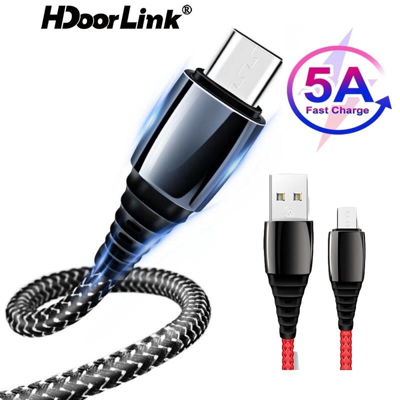 Cáp HdoorLink 5A Type C USB TO Type C Dây sạc nhanh Cáp sạc Nylon