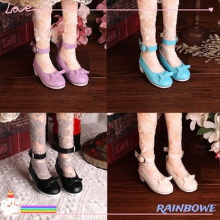 Giày vải búp bê rainbow da pu 4 màu giày cao gót công chúa 60cm giày búp bê